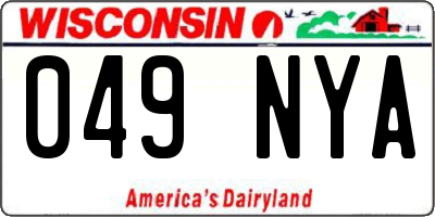 WI license plate 049NYA