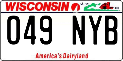 WI license plate 049NYB