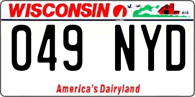 WI license plate 049NYD