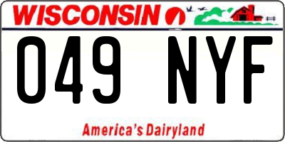 WI license plate 049NYF