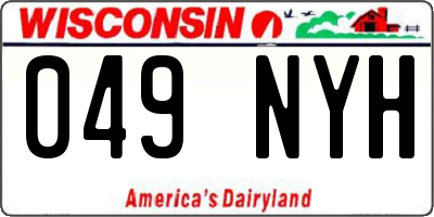 WI license plate 049NYH
