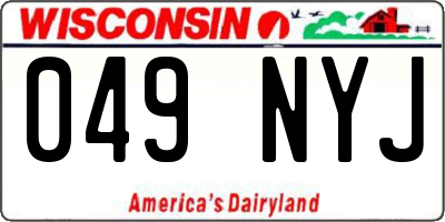 WI license plate 049NYJ