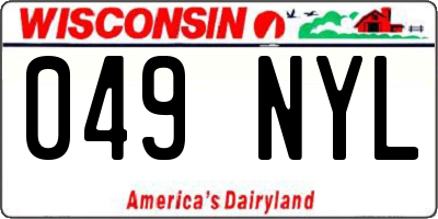 WI license plate 049NYL