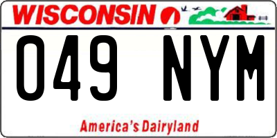 WI license plate 049NYM