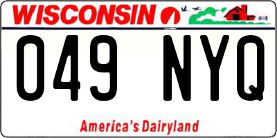 WI license plate 049NYQ