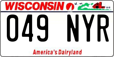 WI license plate 049NYR
