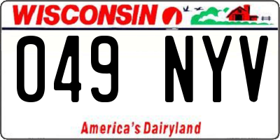 WI license plate 049NYV