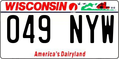 WI license plate 049NYW