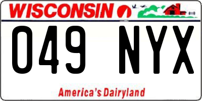WI license plate 049NYX