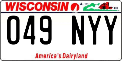 WI license plate 049NYY