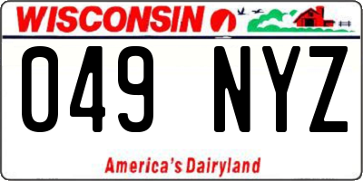 WI license plate 049NYZ
