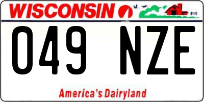 WI license plate 049NZE