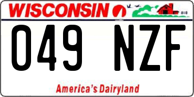 WI license plate 049NZF