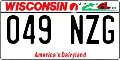 WI license plate 049NZG