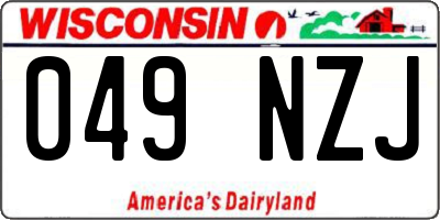 WI license plate 049NZJ