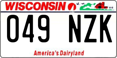 WI license plate 049NZK