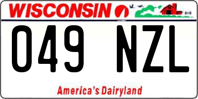 WI license plate 049NZL