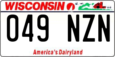 WI license plate 049NZN