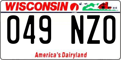 WI license plate 049NZO