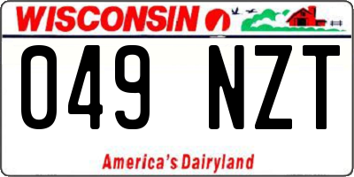 WI license plate 049NZT