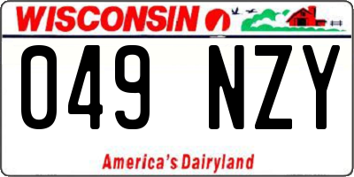 WI license plate 049NZY