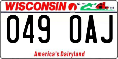 WI license plate 049OAJ