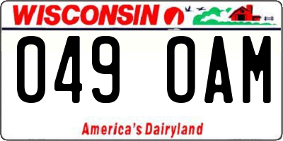 WI license plate 049OAM