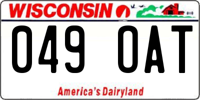 WI license plate 049OAT
