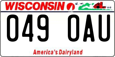 WI license plate 049OAU