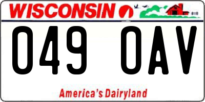 WI license plate 049OAV