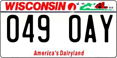 WI license plate 049OAY