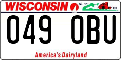 WI license plate 049OBU