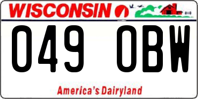 WI license plate 049OBW