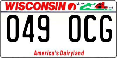WI license plate 049OCG