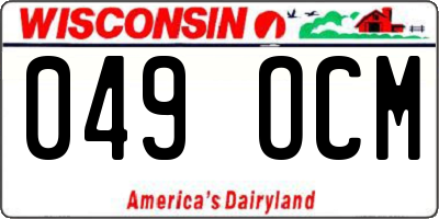 WI license plate 049OCM
