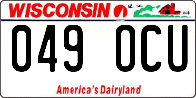 WI license plate 049OCU