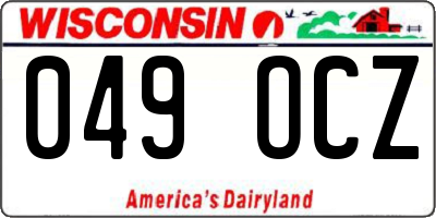 WI license plate 049OCZ