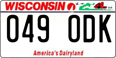 WI license plate 049ODK