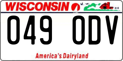WI license plate 049ODV
