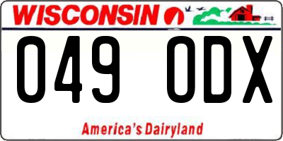 WI license plate 049ODX