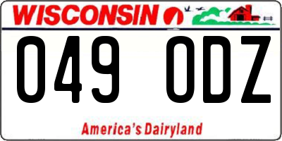 WI license plate 049ODZ