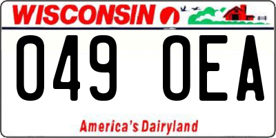 WI license plate 049OEA