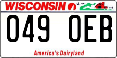 WI license plate 049OEB