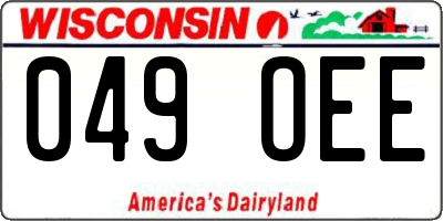 WI license plate 049OEE
