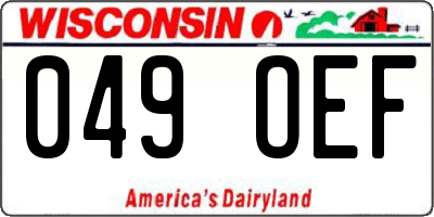 WI license plate 049OEF