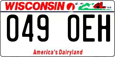 WI license plate 049OEH