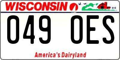 WI license plate 049OES