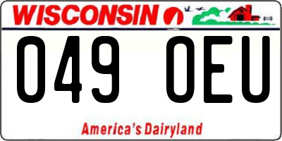 WI license plate 049OEU
