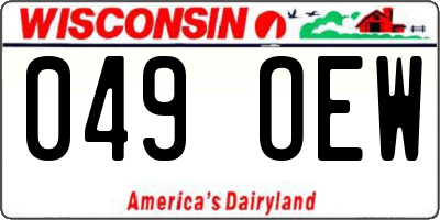 WI license plate 049OEW