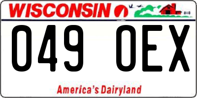 WI license plate 049OEX